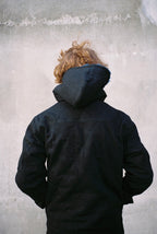 QUILTED JACKET W/SHERLING HOOD