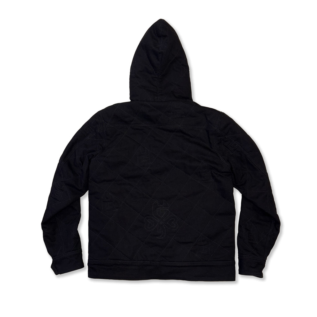 QUILTED JACKET W/SHERLING HOOD